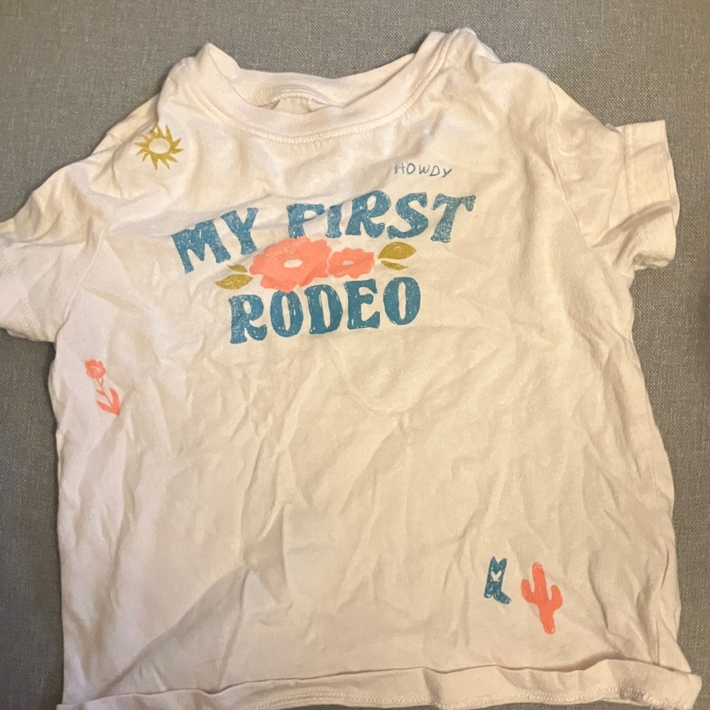 Old Navy White 'My First Rodeo' Kids T-Shirt